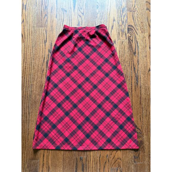 Coldwater Creek Maxi Red Plaid Tartan Skirt Christmas Holiday Party Winter 90s - Picture 9 of 12